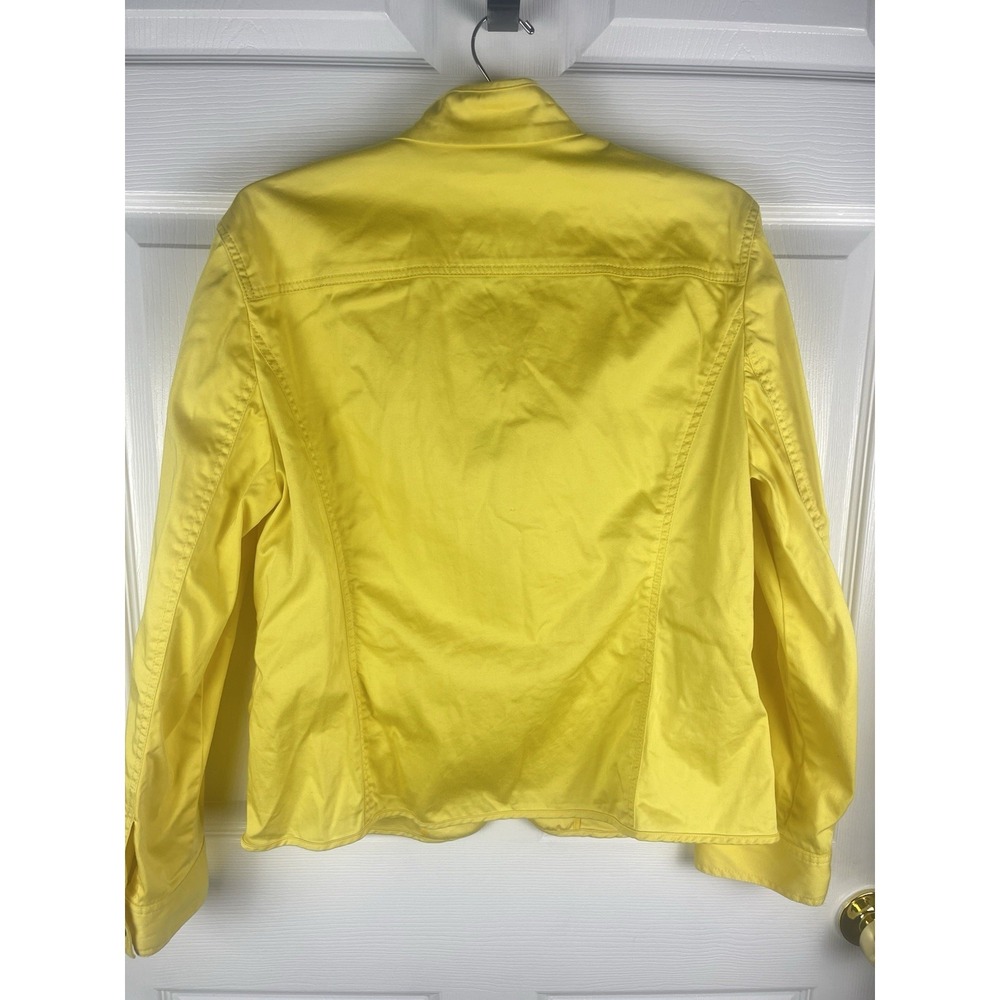 Jones New York Signature Yellow Zip Jacket Womens XL Stretch Lightweight Blazer - Picture 8 of 9
